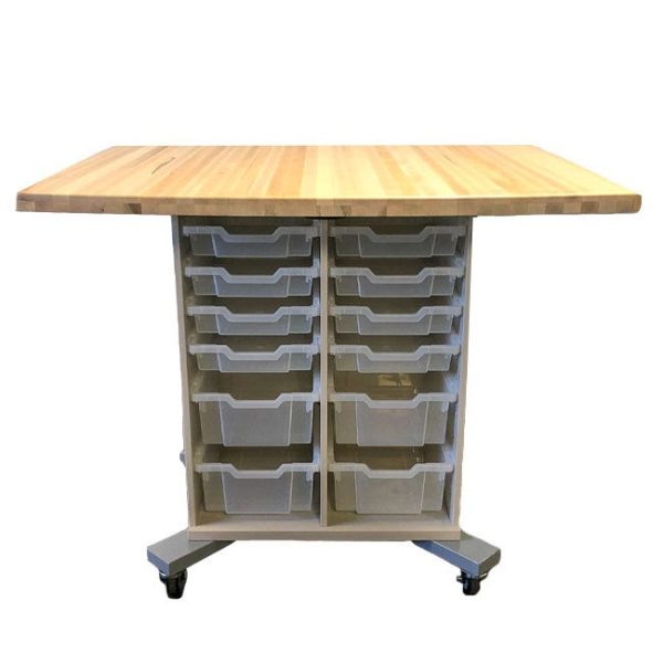 Hideaway Storage Table w/4 Metal Stools- 42'' H x 49'' W x 40'' L by CEF, HST42-4-12BIN-4940-XXX