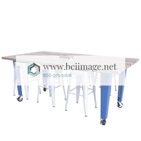 IDEA Island with Electrical Station and 8 Stools (42'' H) by CEF, ID42-8 - Image 14