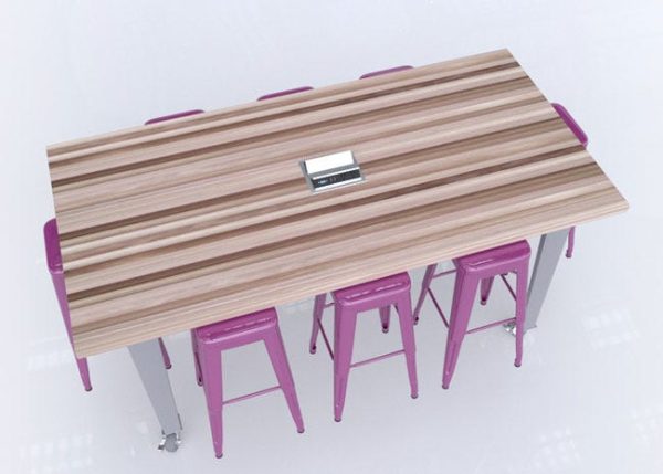 IDEA Island with Electrical Station and 8 Stools (42'' H) by CEF, ID42-8 - Image 10