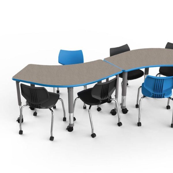 Classroom Set- 12 Flavors 14'' (K-2nd) Chairs & 4 Crescent 60'' Tables by Smith System,04157/4/11847/12 - Image 6