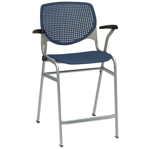 Kool Series 25'' H Counter Height Barstool with Arms by KFI Seating, CT2300-SL-PXX-XXX