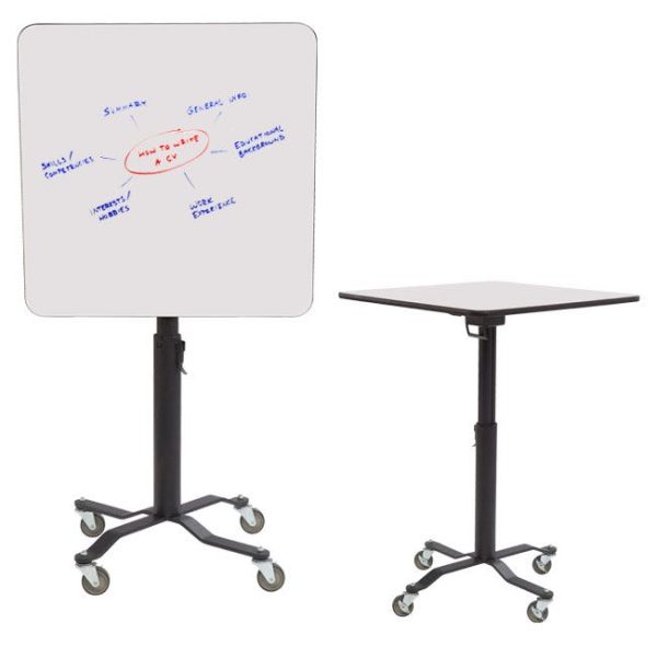 Premium Plus Cafe with Dry Erase Top - 30'' Square with Particleboard Core & T-Mold Vinyl Edge by National Public Seating, PCT330PBTMWB