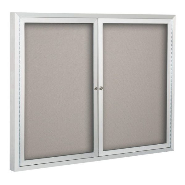 Deluxe Indoor Enclosed Bulletin Board w/ 2 Glass Doors  (72'' W x 48'' H) by Best-Rite, 95HAG