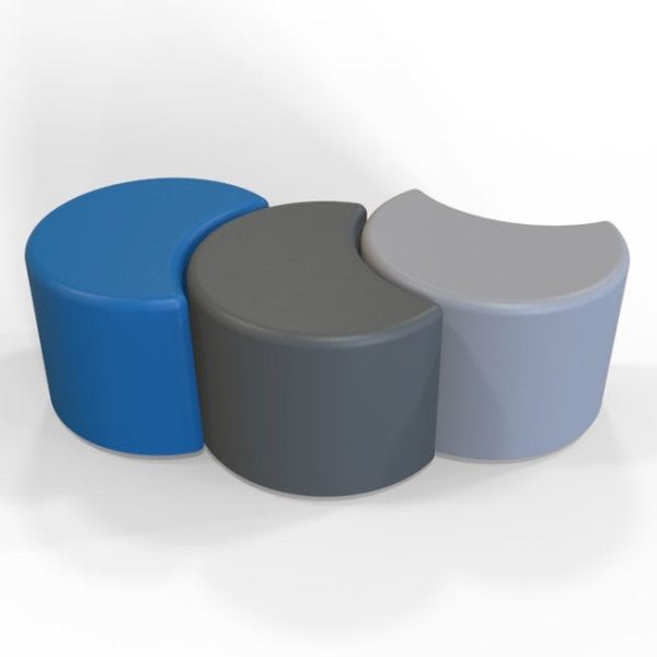 DuraFLEX Crescent Plastic Stool Seating- Small 14'' H ( Casters) by Tenjam, 15003AC _ _ - Image 2