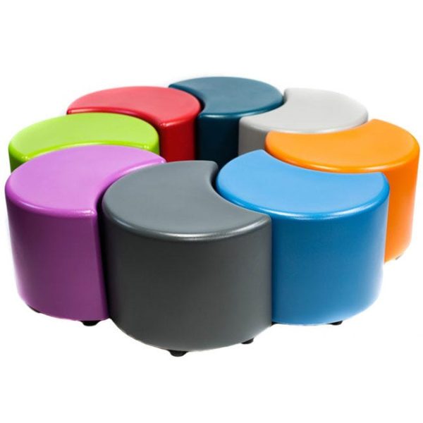 DuraFLEX Crescent Plastic Stool Seating- Small 14'' H ( Casters) by Tenjam, 15003AC _ _ - Image 3