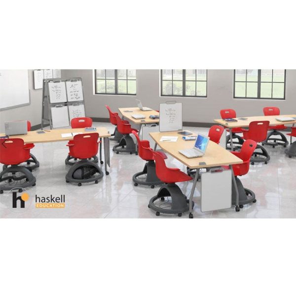 Echo Series Dry Erase Rectangle Training Table (24'' x 39'') by Haskell Education,ECH-3084-MMB - Image 3