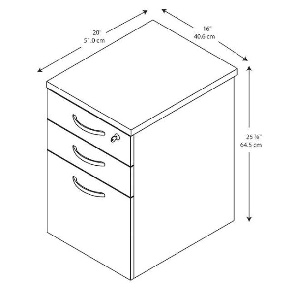 Easy Office 3-Drawer Mobile File Cabinet by Bush Business Furniture, EOF116MR-03 - Image 5