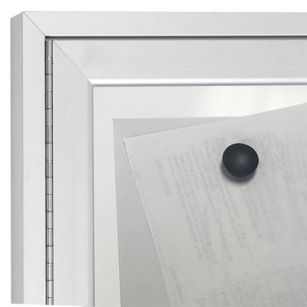 Aluminum Frame Indoor Enclosed WhiteBoard 24''H X 18''W- 1 Door (Satin) by Ghent, PA12418M-M1 - Image 5