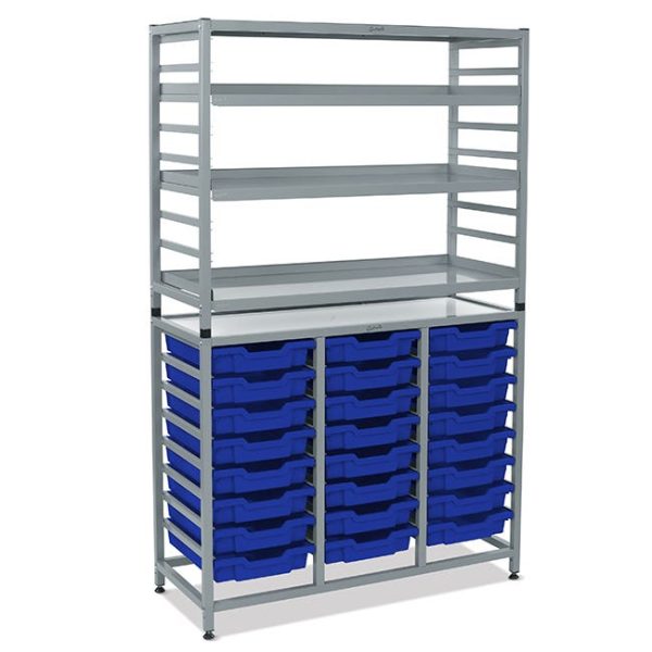 Dynamis Combo Cart w/ 24 Shallow Trays &3 Shelves by Gratnells, HCOM1144 - Image 4