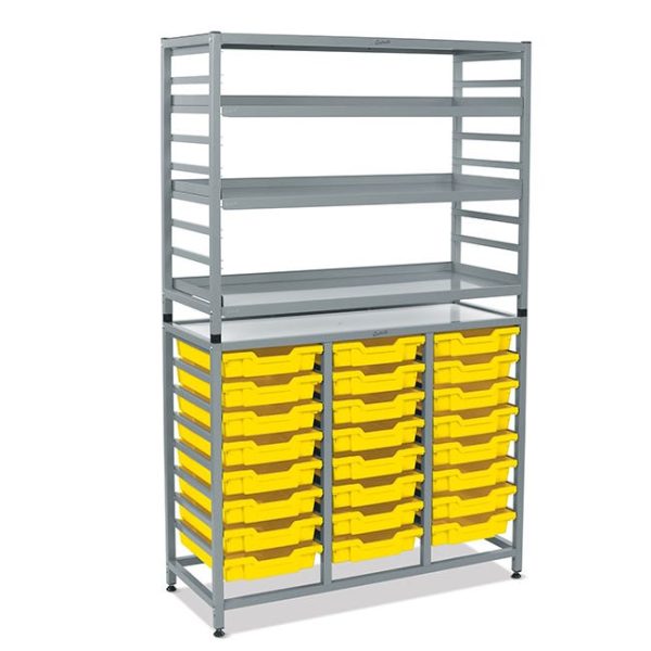 Dynamis Combo Cart w/ 24 Shallow Trays &3 Shelves by Gratnells, HCOM1144