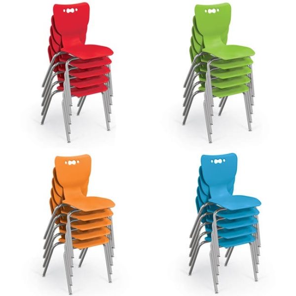 Creator Table & Hierarchy Chair Package - Six 18'' Chairs + Two Dry Erase Half Round Tables (5th- Adult) by Mooreco,1633N1-MRKR-2/53318-6 - Image 4