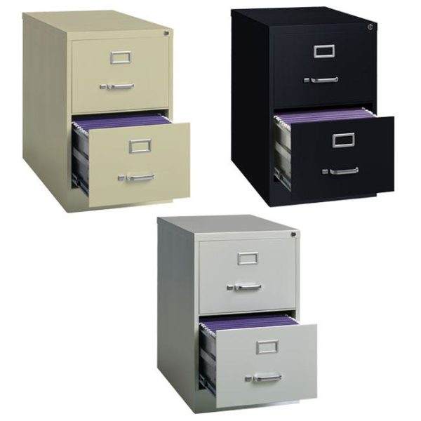 Commercial Vertical File Cabinet, 2 Drawer Legal (18'' W x 25'' D) by Hirsh Industries, 14412 - Image 4