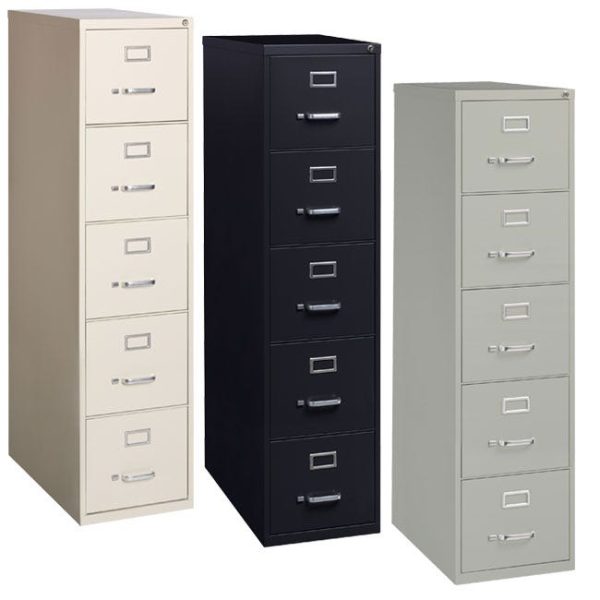 Commercial Vertical File Cabinet, 5 Drawer Legal (18'' W x 26 -1/2'' D) by Hirsh Industries, 1777X