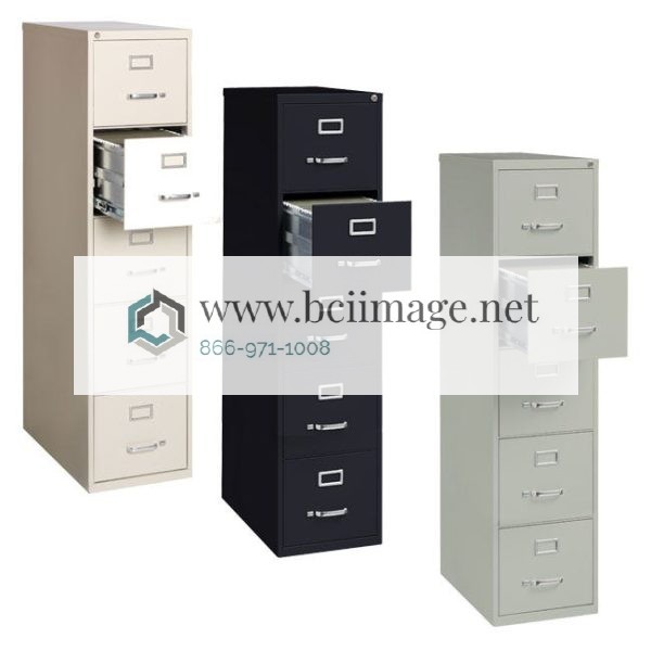 Commercial Vertical File Cabinet, 5 Drawer Legal (18'' W x 26 -1/2'' D) by Hirsh Industries, 1777X - Image 4