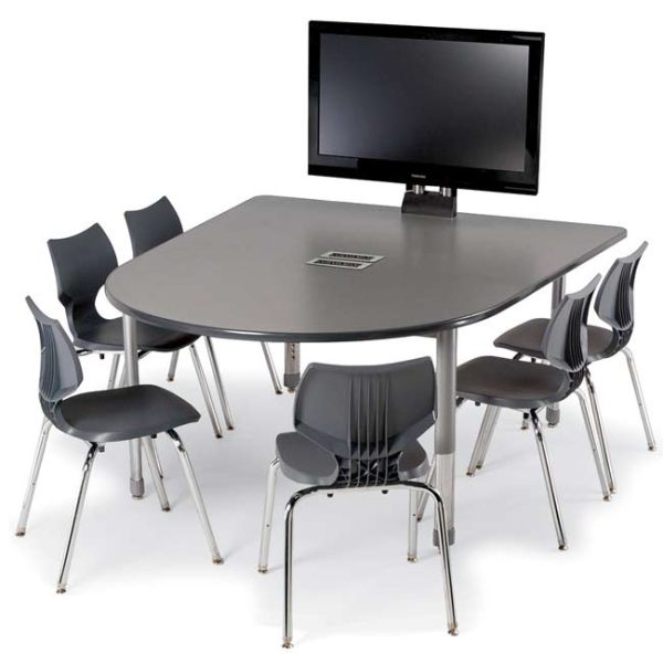 Interchange Round End Multimedia Table W/ 4 Power & 8 USB Ports by Smith System,4138 - Image 6