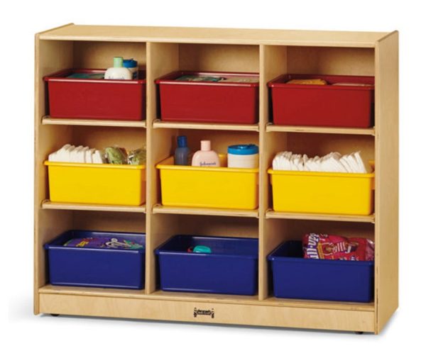 9 Cubbie Large Mobile Storage Unit w/ Colored Tubs by Jonti-Craft, 3197JC