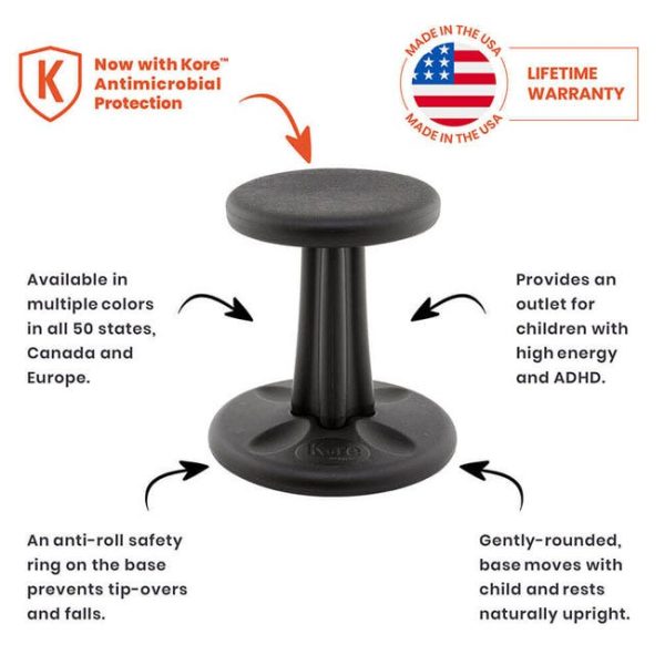 Anti-Microbial Kids Wobble Stool (16'' H 2nd-4th) by Kore Design, KOR-6XX - Image 7