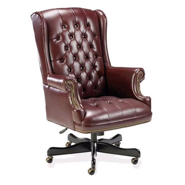 Executive High-Back Chair w/ Button-Tufted Cushions by Lorell, LLR60603