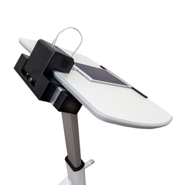 Pneumatic Height Adjustable Desk & Lectern with KwikBoost Charging Station by Luxor, LX-PNADJ-EPW - Image 13