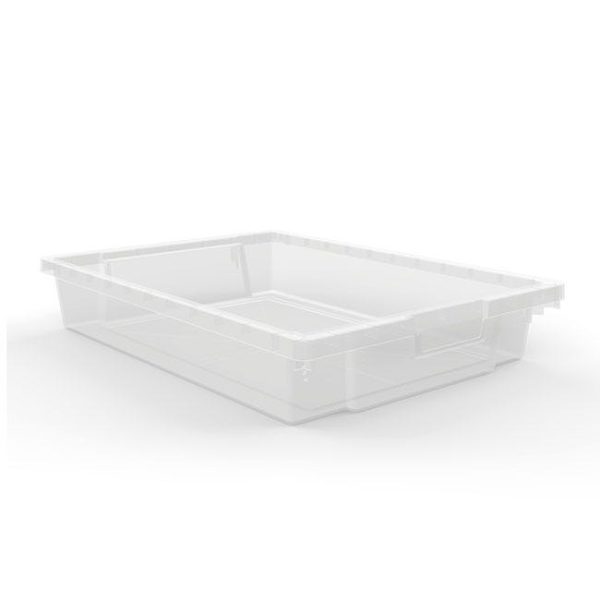 Mobile Double Row Clear Bin Storage Unit - 4 Large &8 Small Bins by Luxor, MBS-DR-8S4L-CL - Image 3