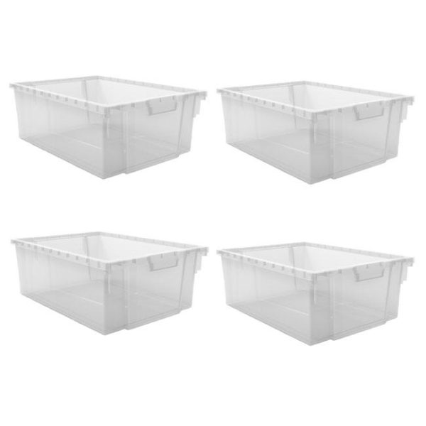 4 Clear Large Bins For Mobile Storage Unit by Luxor, MBS-BIN-4L-CL