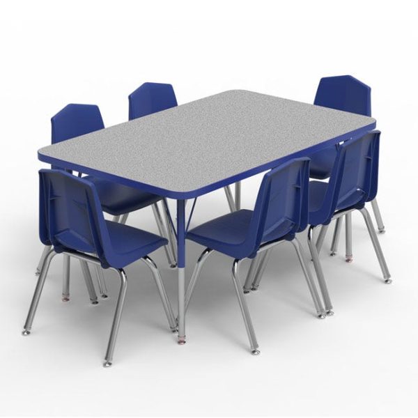 30'' x 60'' Rectangle Activity Table & Six 12'' Stack Chair Package by Marco Group,MG237