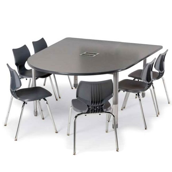 Interchange Round End Multimedia Table W/ 4 Power & 8 USB Ports by Smith System,4138