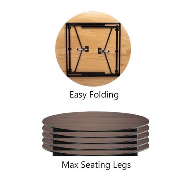 Max Seating Round Particle Board Folding Table (48'') by National Public Seating, MSFT48RDPBTMXX - Image 7