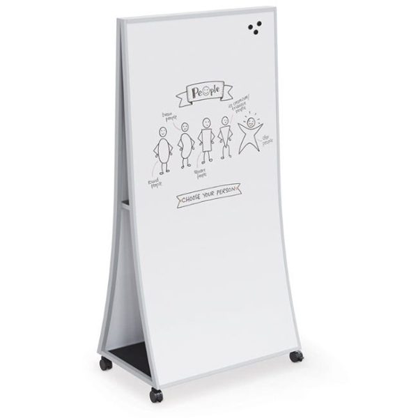 Ogee Curved Dry Erase Mobile Whiteboard Easel- Magne-Rite by Best-Rite, 55471-PP