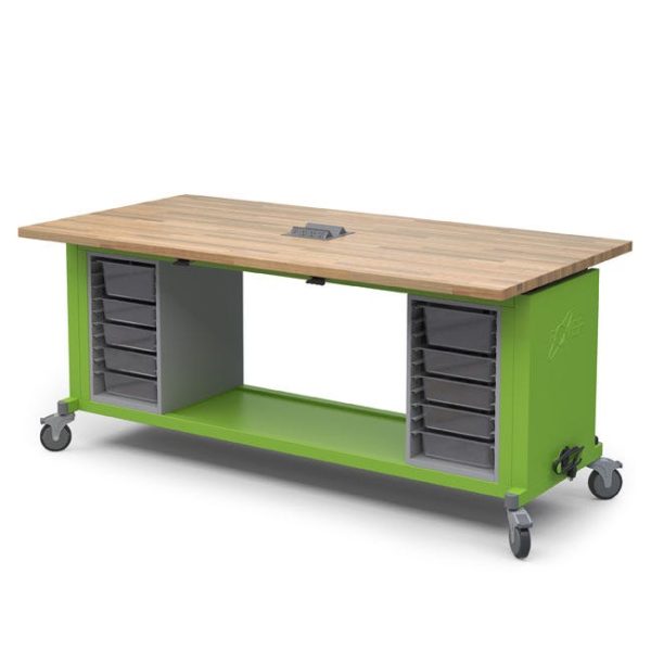 Rover Mobile Makerspace Powered Table with Storage by Haskell Education, RV1EBXXXB