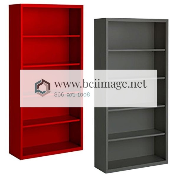 Steel Bookcase - Four Adjustable Shelves (36'' W X 13'' D X 72'' H) by Steel Cabinets USA, BCA-367213 - Image 3