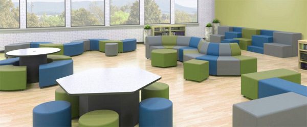 Sonik Soft Seating Hexagon Bench (36'' W x 18'' H) by Marco Group, LF1531 - Image 4