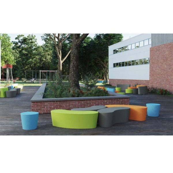 Flowform Outdoor Soft Seating Mid-Height Bench Divider (Curved) by Smith System, 55205 - Image 6