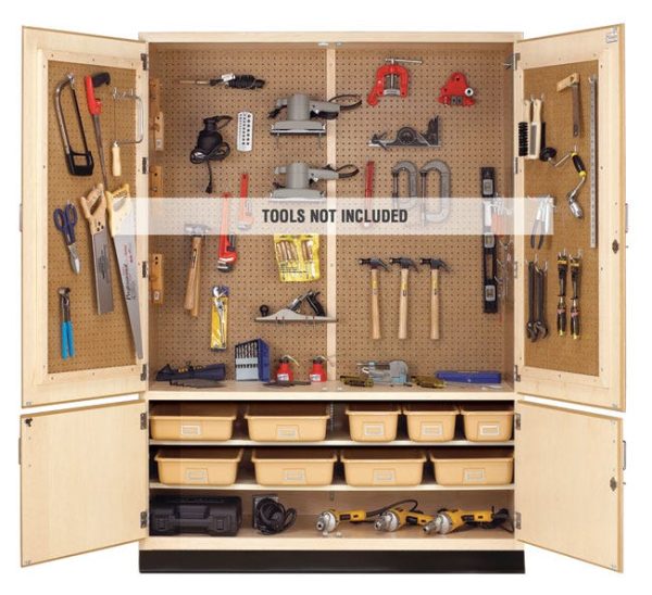 Tool Storage Cabinet (60'' W General Shop with 60 Assorted Hooks) by Diversified Spaces, TC-4