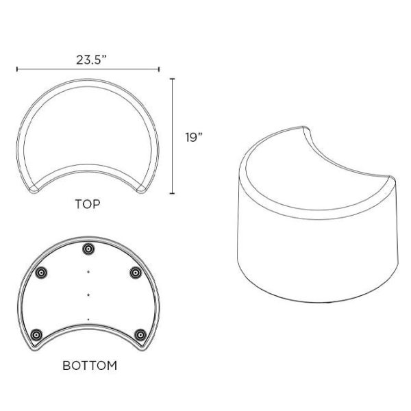 DuraFLEX Crescent Plastic Stool Seating- Small 14'' H ( Casters) by Tenjam, 15003AC _ _ - Image 7