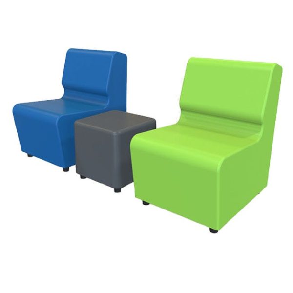 DuraFLEX Cube Plastic Stool Seating- Small 14'' H ( Casters) by Tenjam, 15001AC _ _ - Image 2