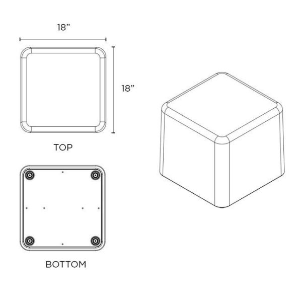 DuraFLEX Cube Plastic Stool Seating- Small 14'' H ( Casters) by Tenjam, 15001AC _ _ - Image 9