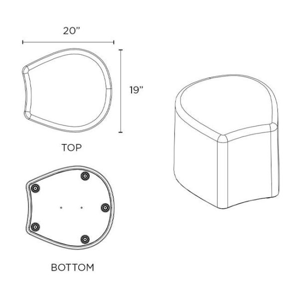 DuraFLEX Petal Plastic Stool Seating- Large 17'' H ( Casters) by Tenjam, 15010BC _ _ - Image 5