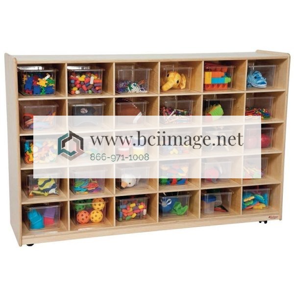 Cubby Storage Cabinet (30 Tray w/ Translucent Bins) by Wood Designs, WD16031