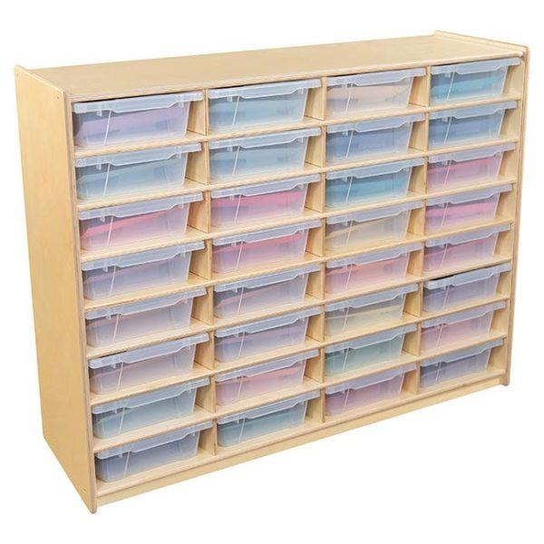 Mobile Storage Unit- 32 Openings w/ Translucent Trays by Wood Designs, WD17481