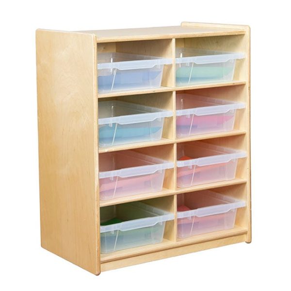 Mobile Storage Unit- 8 Openings w/ Translucent Trays by Wood Designs, WD18241