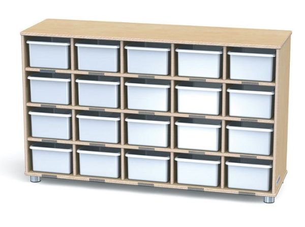 TrueModern 20 Tray Cubbie Unit w/ Clear Trays by Jonti-Craft, 17160JC