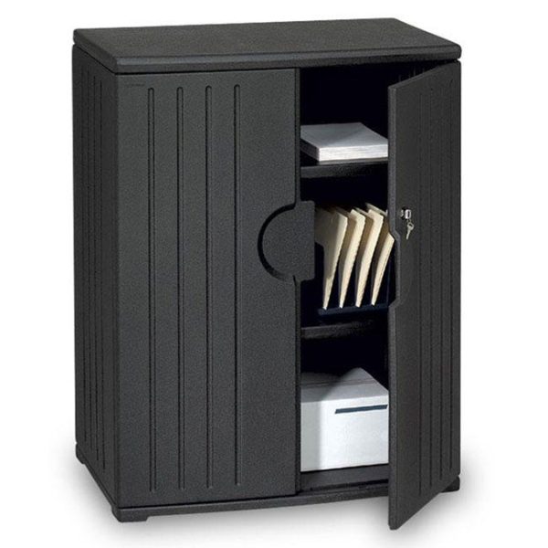 RESIN STORAGE CABINET BLACK (36 W X 22 D X 46 H) by Iceberg, 92561