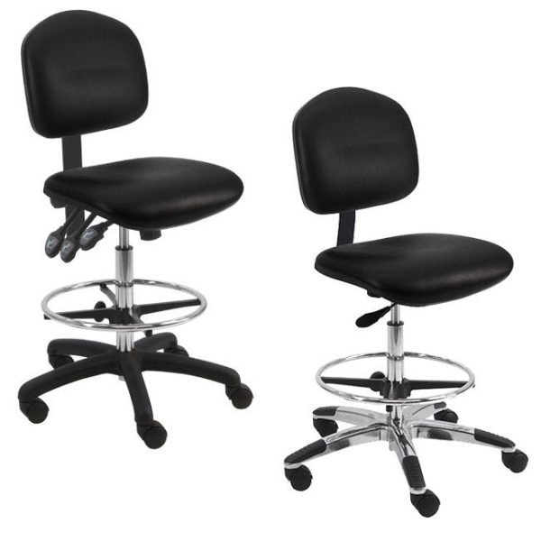 Vinyl Professional Lab Stool w/ Footring (24-34H) by Office Master, CL45EZ