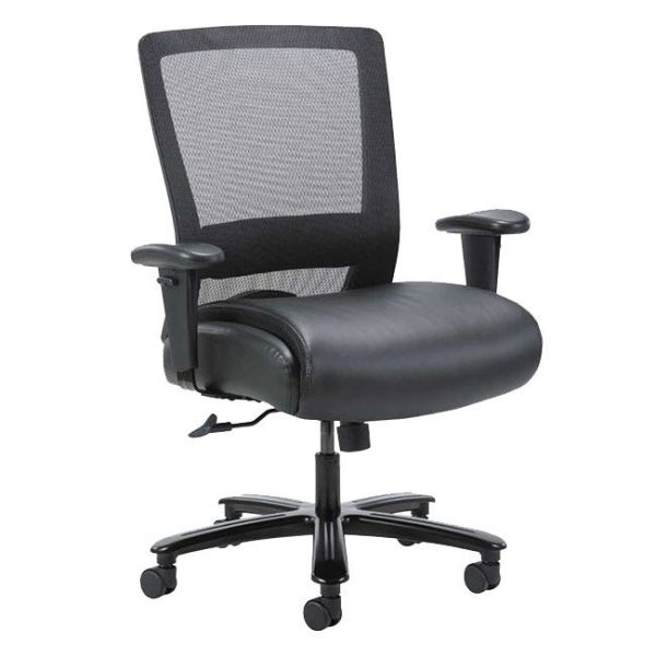 LeatherPlus Heavy Duty Mesh Task Chair by Boss, B699-BK