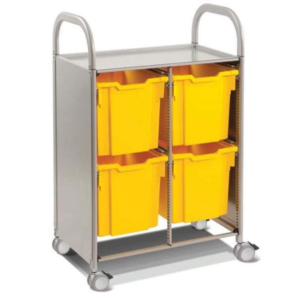 Callero Double Cart w/ 4 Jumbo Trays by Gratnells, SSET17