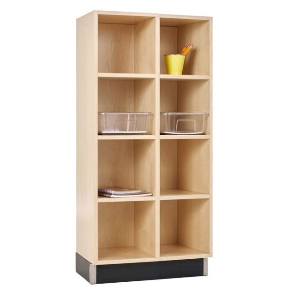 Wood Storage Cubbies - 2 Sections with 8 Cubbies 51'' H Maple by Diversified Spaces, CC-2415-51M