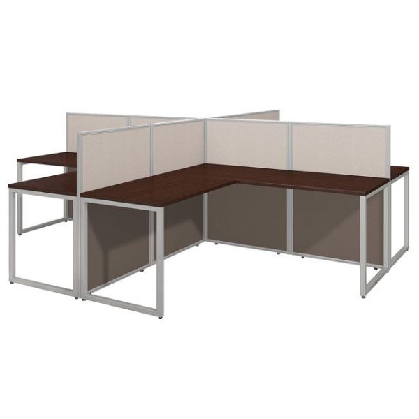 Easy Office 60W 4-Person Straight Desk by Bush Business Furniture, EOD660MR-03K