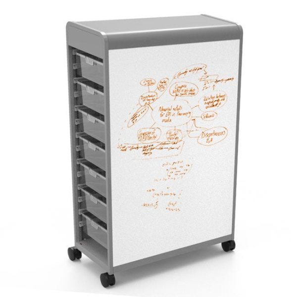 Cascade Two-Sided Whiteboard Unit- Fourteen 6 Totes by Smith System, H10000140PP