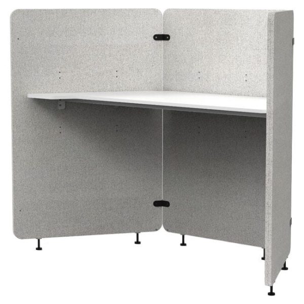 Reclaim Trifold Freestanding Acrylic Desk Shield (18 W x 16 D) by Luxor, DIV3P-181624C